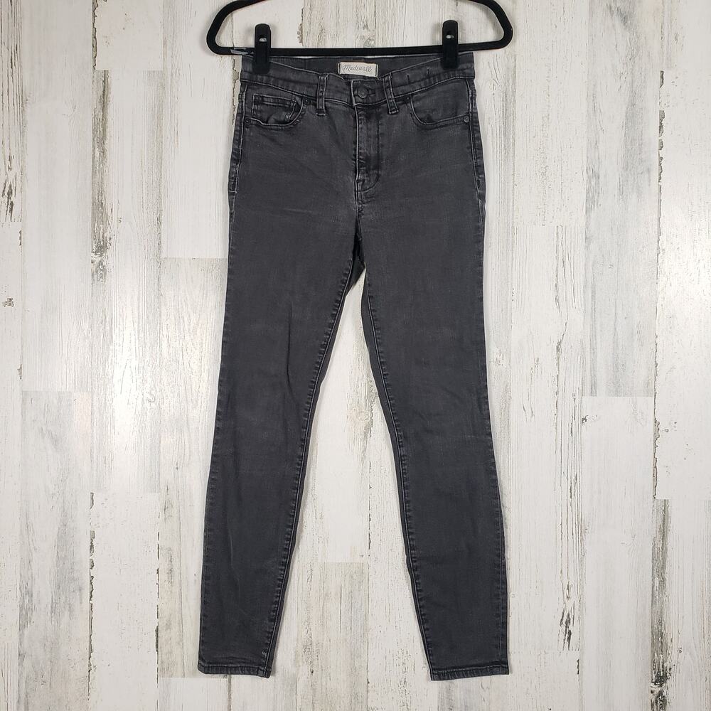 Madewell Shaw Black Wash Denim High Riser Skinny Jeans Women's Size 27